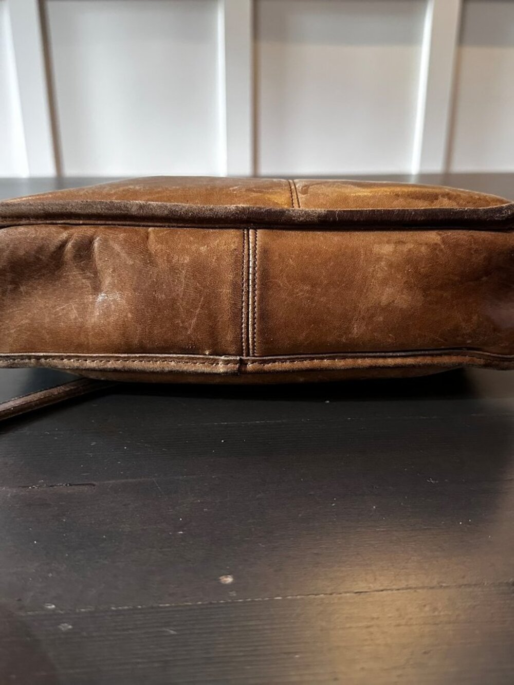 Vintage Coach 983-9607 Brown Glove-Tanned Leather Crossbody Bag, Made in NY - Picture 6 of 14